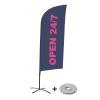 Beach Flag Alu Wind Kompletny Zestaw "Otwarty 24/7", niemiecki ECO - 1