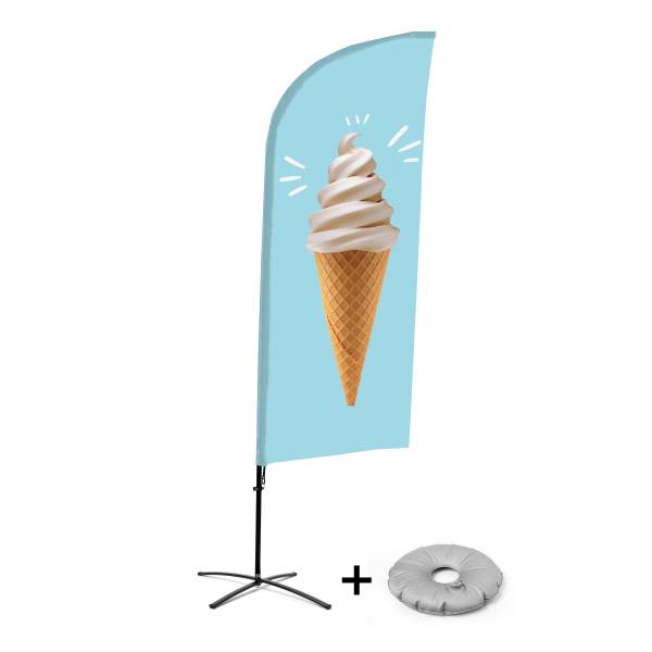 Beach Flag Alu Wind Kompletny Zestaw "Lody" Cross-Base