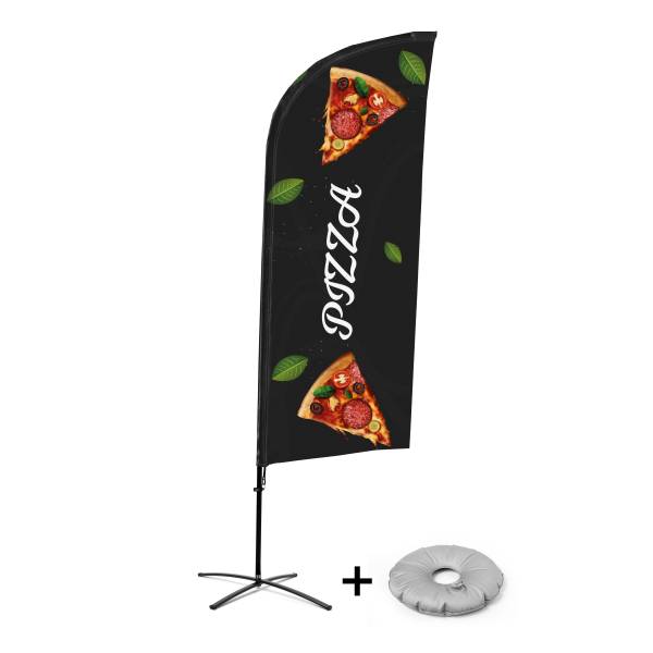 Beach Flag Alu Wind Kompletny Zestaw "Pizza" Cross-Base