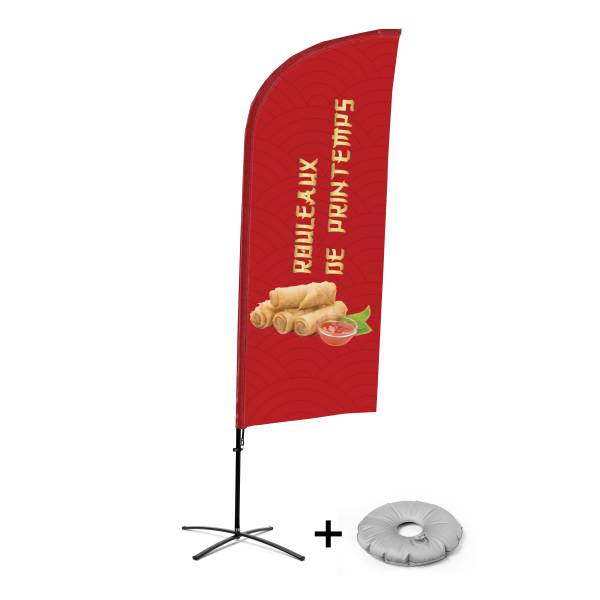 Beach Flag Alu Wind Kompletny Zestaw "Sajgonki", francuski Cross-Base