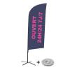 Beach Flag Alu Wind Kompletny Zestaw "Otwarty 24/7", francuski Cross-Base - 3