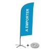 Beach Flag Alu Wind Kompletny Zestaw "Na wynos", niebieski francuski Cross-Base - 2