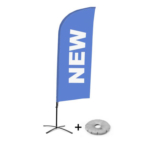 Beach Flag Alu Wind Komplet "Nowy", niebieski, angielski Cross-Base