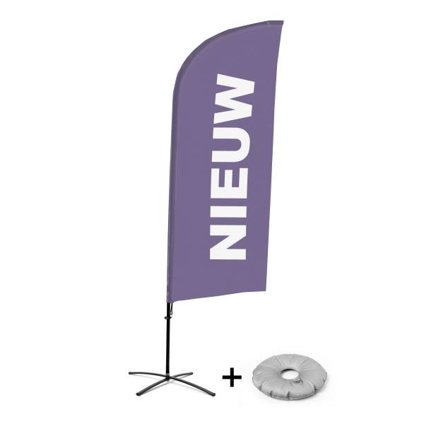 Beach Flag Alu Wind Komplet "Nowy", fioletowy, holenderski Cross-Base