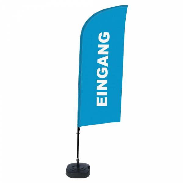 Beach Flag Alu Wind Kompletny Zestaw "Wejście", niebieski, niemiecki ECO