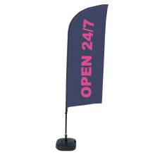 Flaga plażowa Alu Wind - motyw Otwarte 24/7