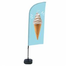 Beach Flag Alu Wind Kompletny Zestaw "Lody"