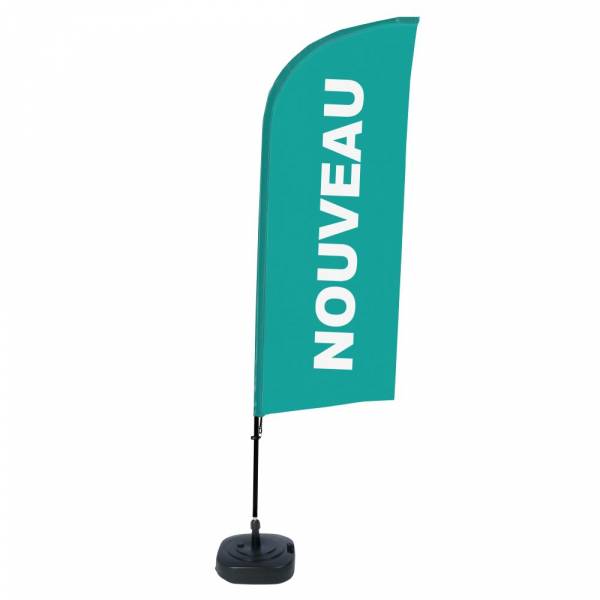 Beach Flag Alu Wind Komplet "Nowy", turkusowy, francuski ECO