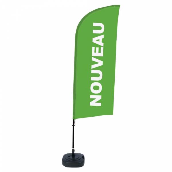 Beach Flag Alu Wind Komplet "Nowy", zielony, francuski ECO