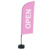 Beach Flag Alu Wind Kompletny Zestaw "Otwarty", różowy, angielski ECO - 9