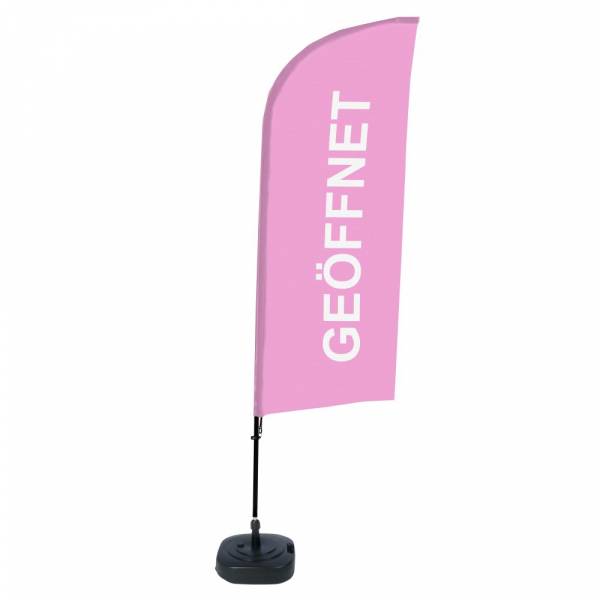 Beach Flag Alu Wind Kompletny Zestaw "Otwarty", różowy, niemiecki ECO