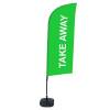 Beach Flag Alu Wind Kompletny Zestaw "Na wynos", zielony francuski Cross-Base - 20