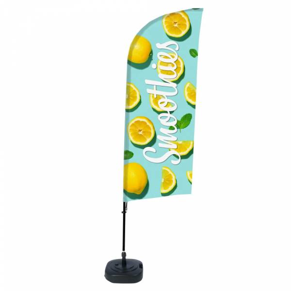 Beach Flag Alu Wind Kompletny Zestaw "Smoothies Cytrynowy" ECO