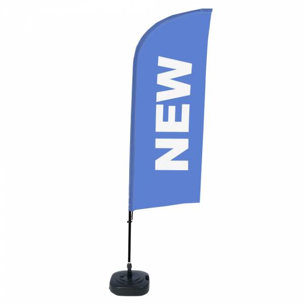 Beach Flag Alu Wind Komplet "Nowy", niebieski, angielski ECO