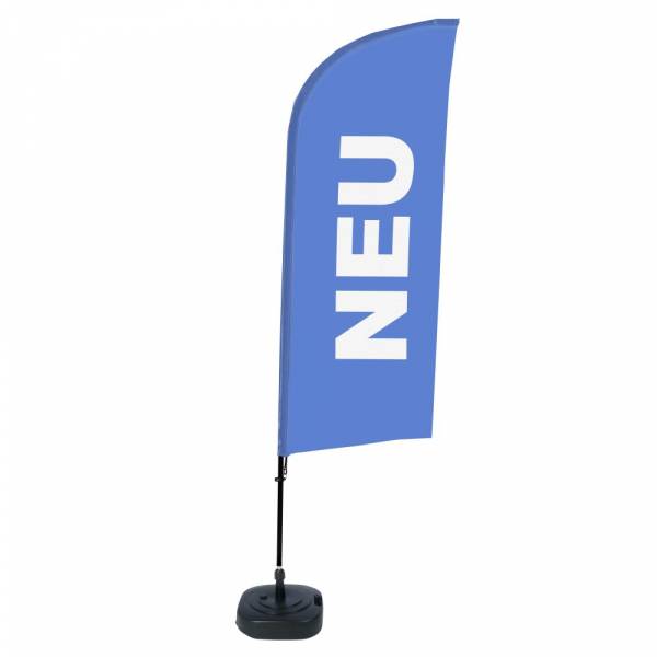 Beach Flag Alu Wind Komplet "Nowy", niebieski, niemiecki ECO