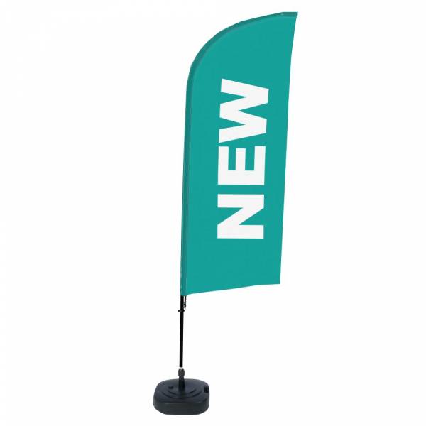 Beach Flag Alu Wind Komplet "Nowy", turkusowy, angielski