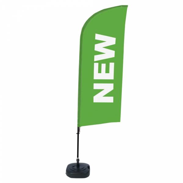 Beach Flag Alu Wind Komplet "Nowy", zielony, angielski ECO