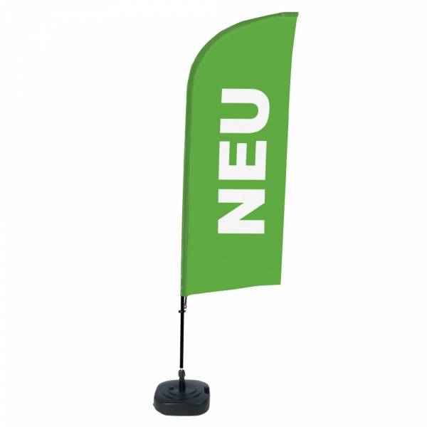 Beach Flag Alu Wind Komplet "Nowy", zielony, niemiecki ECO