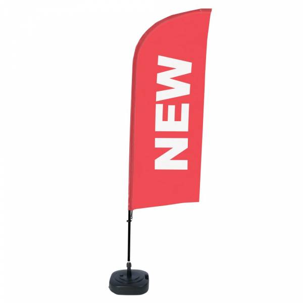 Beach Flag Alu Wind Komplet "Nowy", czerwony, angielski ECO