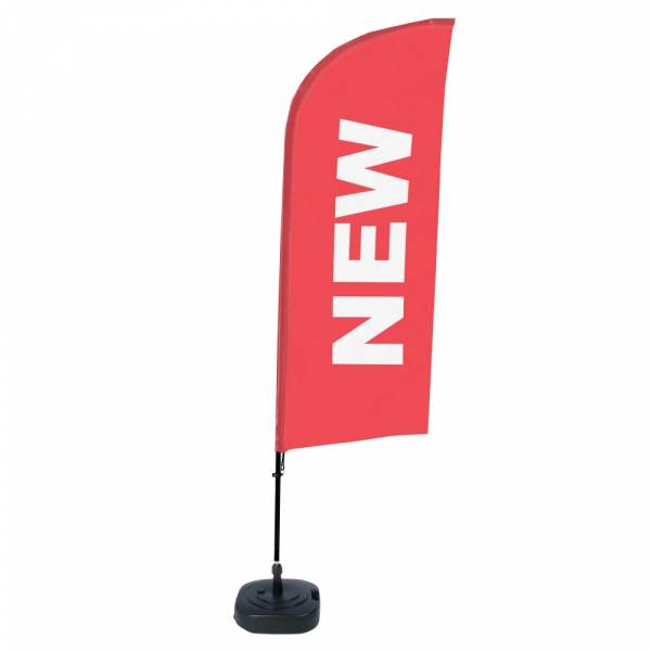 Beach Flag Alu Wind Komplet "Nowy", czerwony, angielski