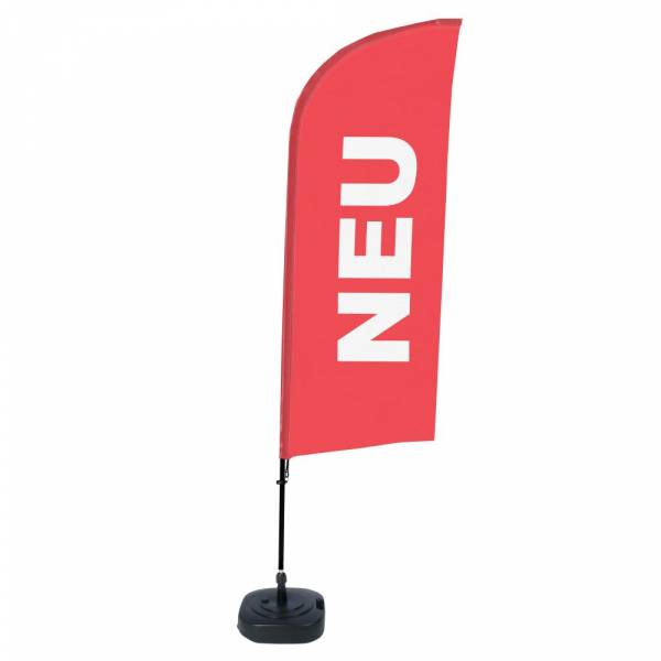 Beach Flag Alu Wind Komplet "Nowy", czerwony, niemiecki ECO