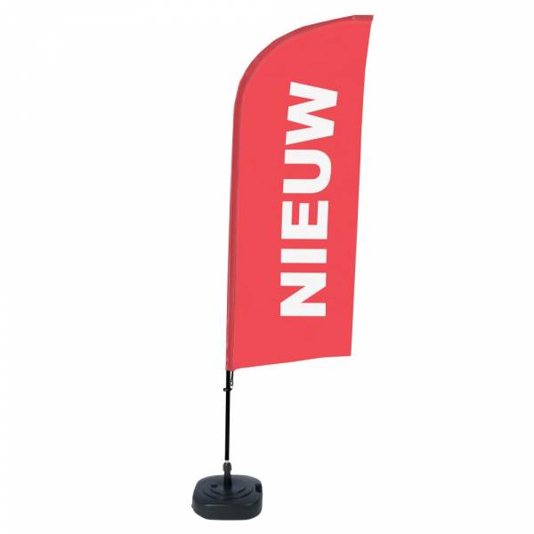 Beach Flag Alu Wind Komplet "Nowy", czerwony, holenderski ECO