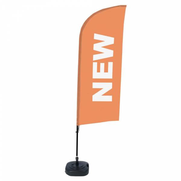 Beach Flag Alu Wind Komplet "Nowy", pomarańczowy, angielski ECO
