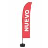 Beach Flag Budget Wind Complete Set New Red French ECO - 9