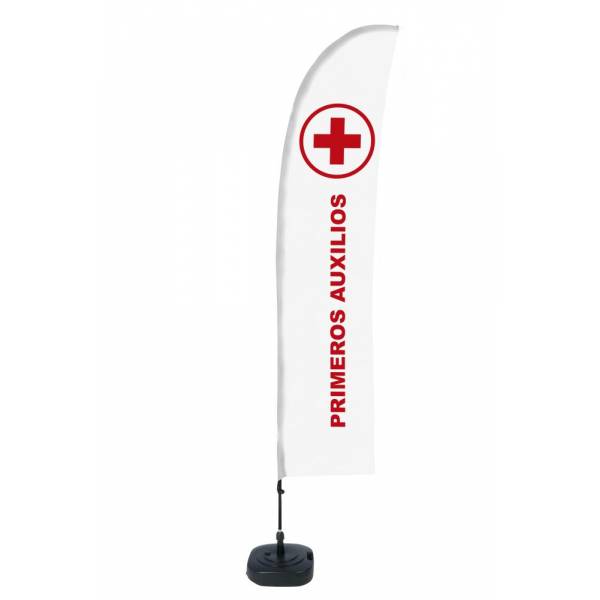 Beach Flag Budget Wind Complete Set First Aid Spanish