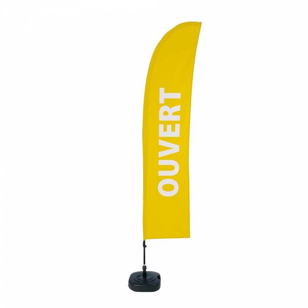 Beach Flag Budget Wind Complete Set Open Yellow French