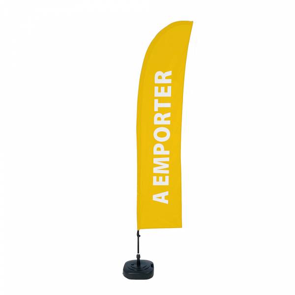 Beach Flag Budget Wind Complete Set Take Away Yellow French