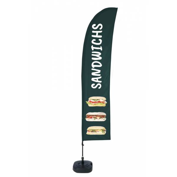 Beach Flag Budget Wind Complete Set Sandwiches French ECO