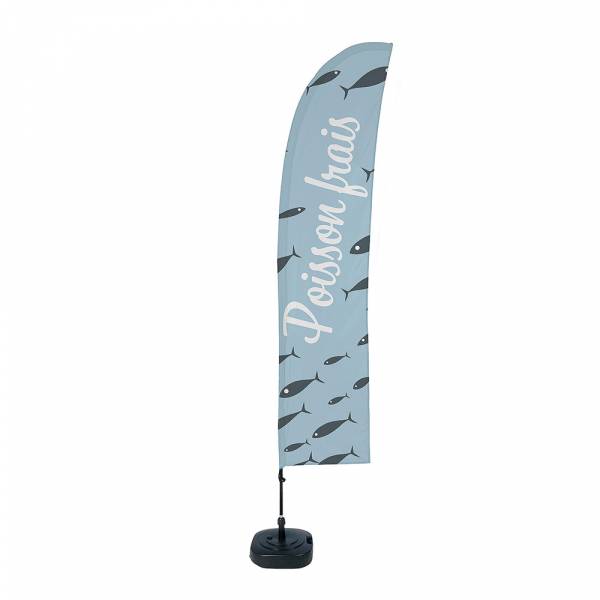 Beach Flag Budget Wind Complete Set Fresh Fish French