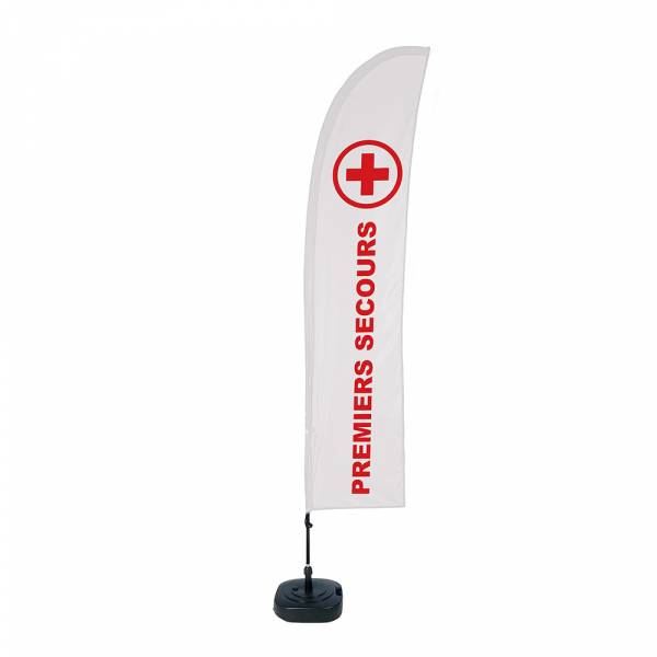 Beach Flag Budget Wind Complete Set First Aid French