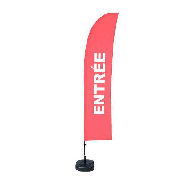 Beach Flag Budget Wind Complete Set Entrance Red French