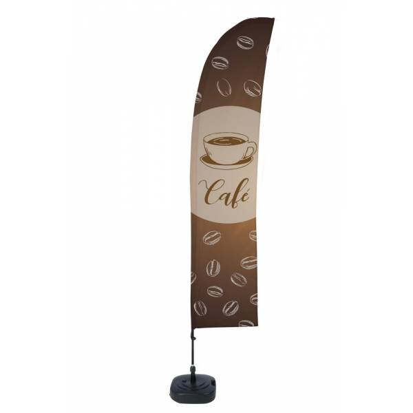 Beach Flag Budget Wind Complete Set Coffee French ECO