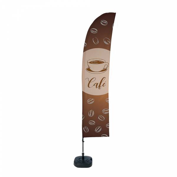 Beach Flag Budget Wind Complete Set Coffee French
