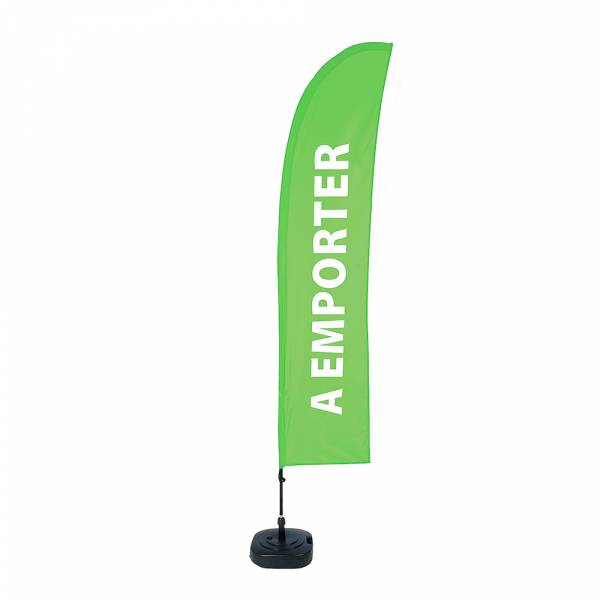 Beach Flag Budget Wind Complete Set Take Away Green French