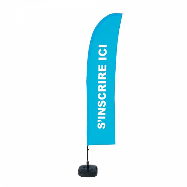 Beach Flag Budget Wind Complete Set Sign In Blue French