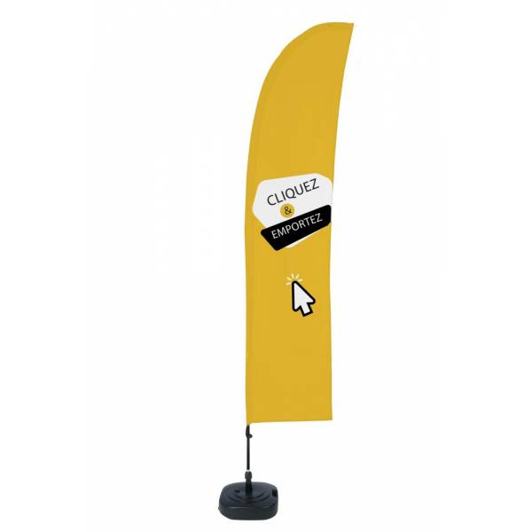 Beach Flag Budget Set Wind Large Click & Collect Yellow French  ECO