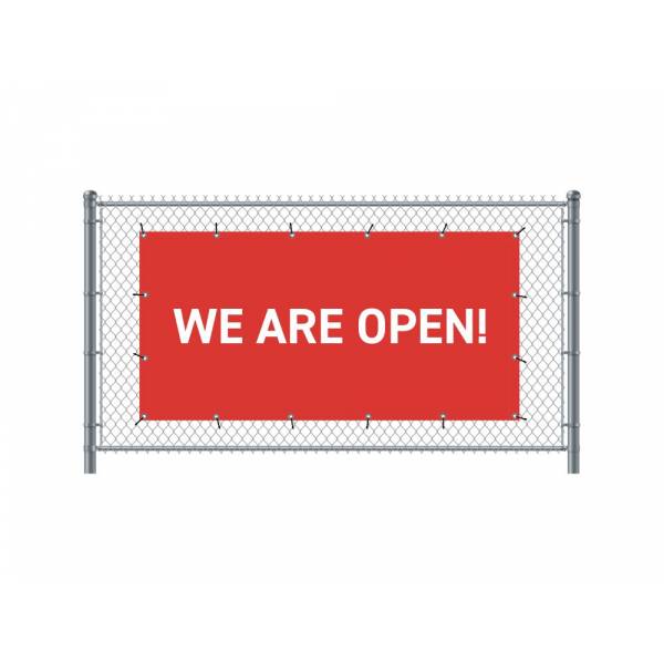 Baner Ogrodzeniowy 200 x 100 cm Otwarty Angielski Czerwony