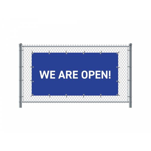 Baner Ogrodzeniowy 200 x 100 cm Otwarty Angielski Niebieski