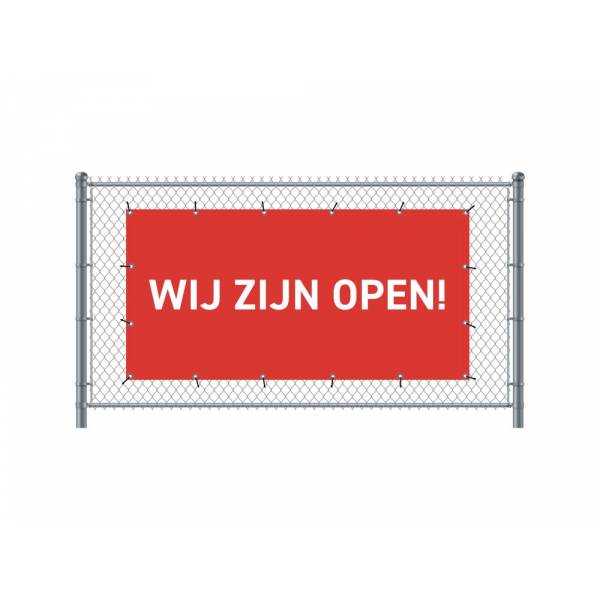 Baner Ogrodzeniowy 200 x 100 cm Otwarty Holenderski Czerwony