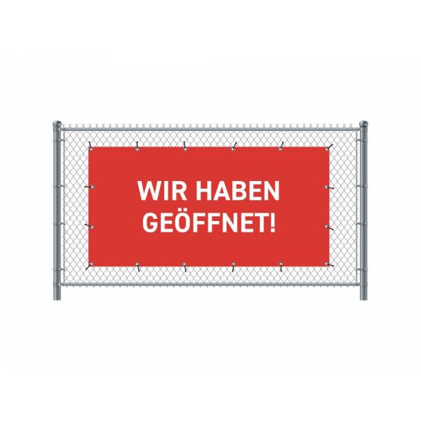Baner Ogrodzeniowy 300 x 140 cm Otwarty Niemiecki Czerwony