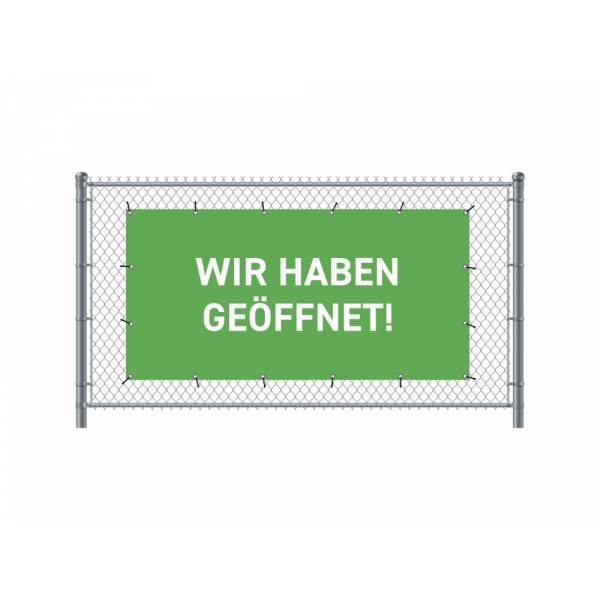 Baner Ogrodzeniowy 300 x 140 cm Otwarty Niemiecki Zielony