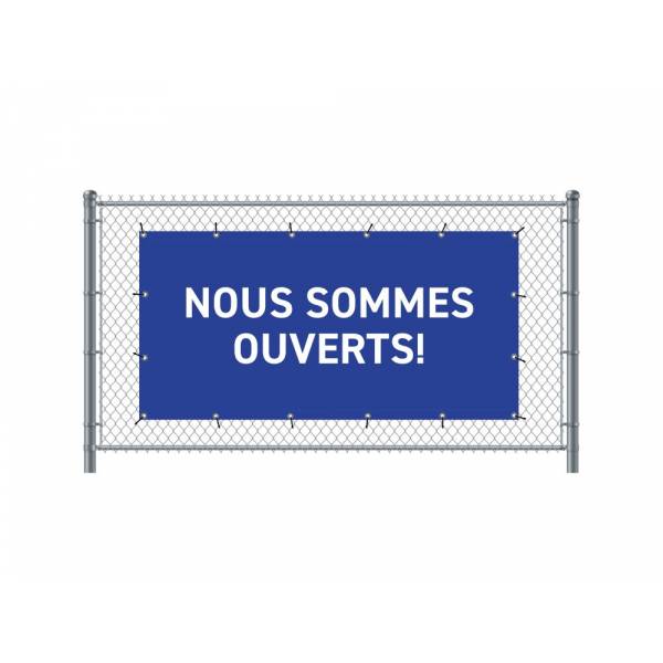 Baner Ogrodzeniowy 200 x 100 cm Otwarty Francuski Niebieski