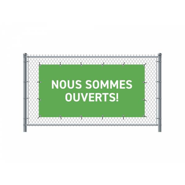 Baner Ogrodzeniowy 300 x 140 cm Otwarty Francuski Zielony