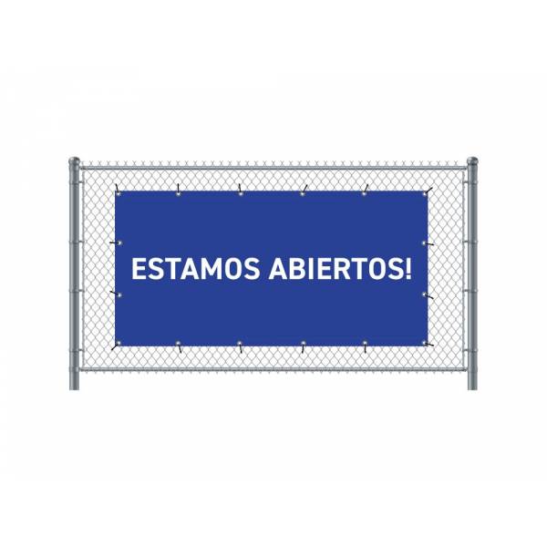 Baner Ogrodzeniowy 300 x 140 cm Otwarty Hiszpański Niebieski
