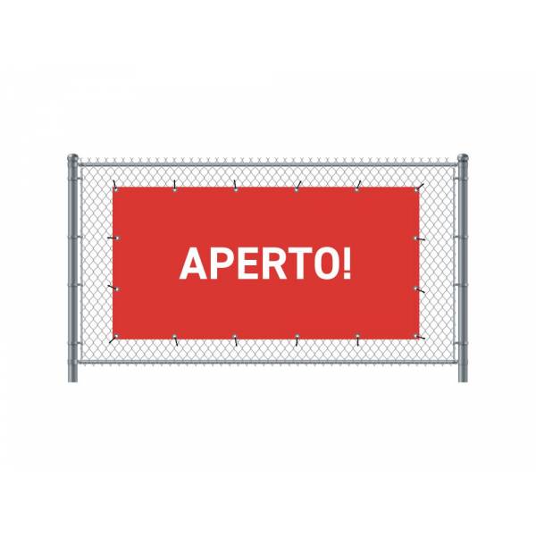 Baner Ogrodzeniowy 300 x 140 cm Otwarty Włoski Czerwony
