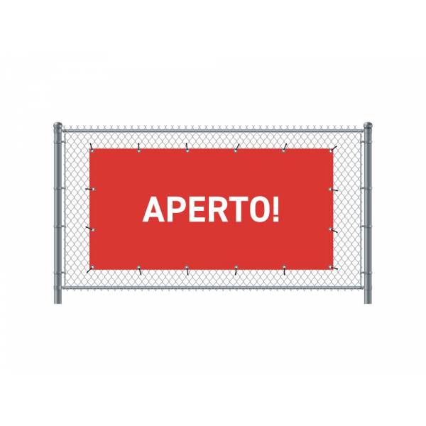 Baner Ogrodzeniowy 200 x 100 cm Otwarty Włoski Czerwony